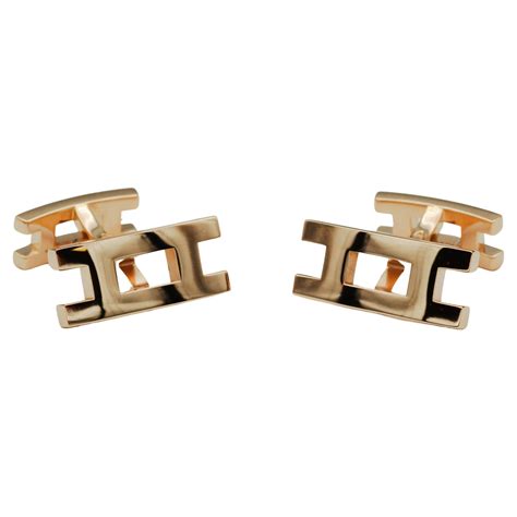 hermes silver cufflinks|Hermes gold cufflinks 18k.